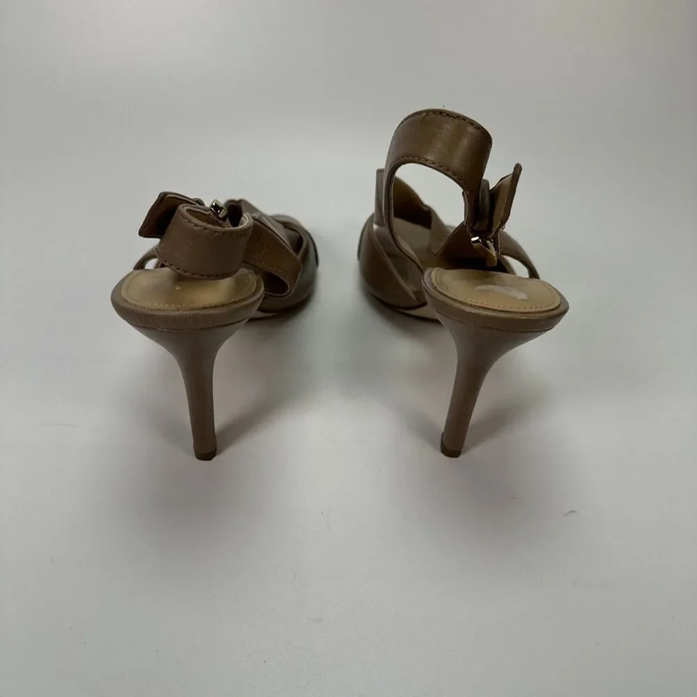 Michael Kors Dress HEELS,  Slingback, Becky Sandal Beige Tan Size 8.5